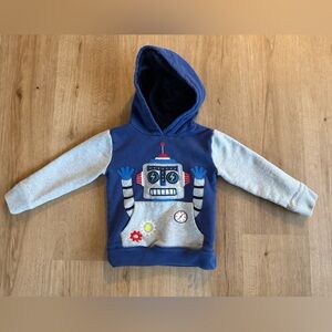 Mini Boden Navy Hoodie with Red Accents